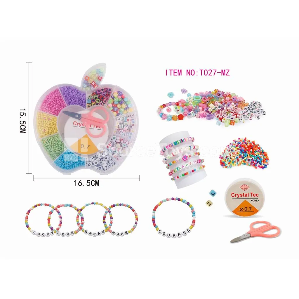 Girls’ DIY Apple Bead Jewelry Making Kit, Rainbow Beads, Kids Craft Set Girls’ DIY Apple Bead Jewelry Making Kit, Rainbow Beads, Kids Craft Set