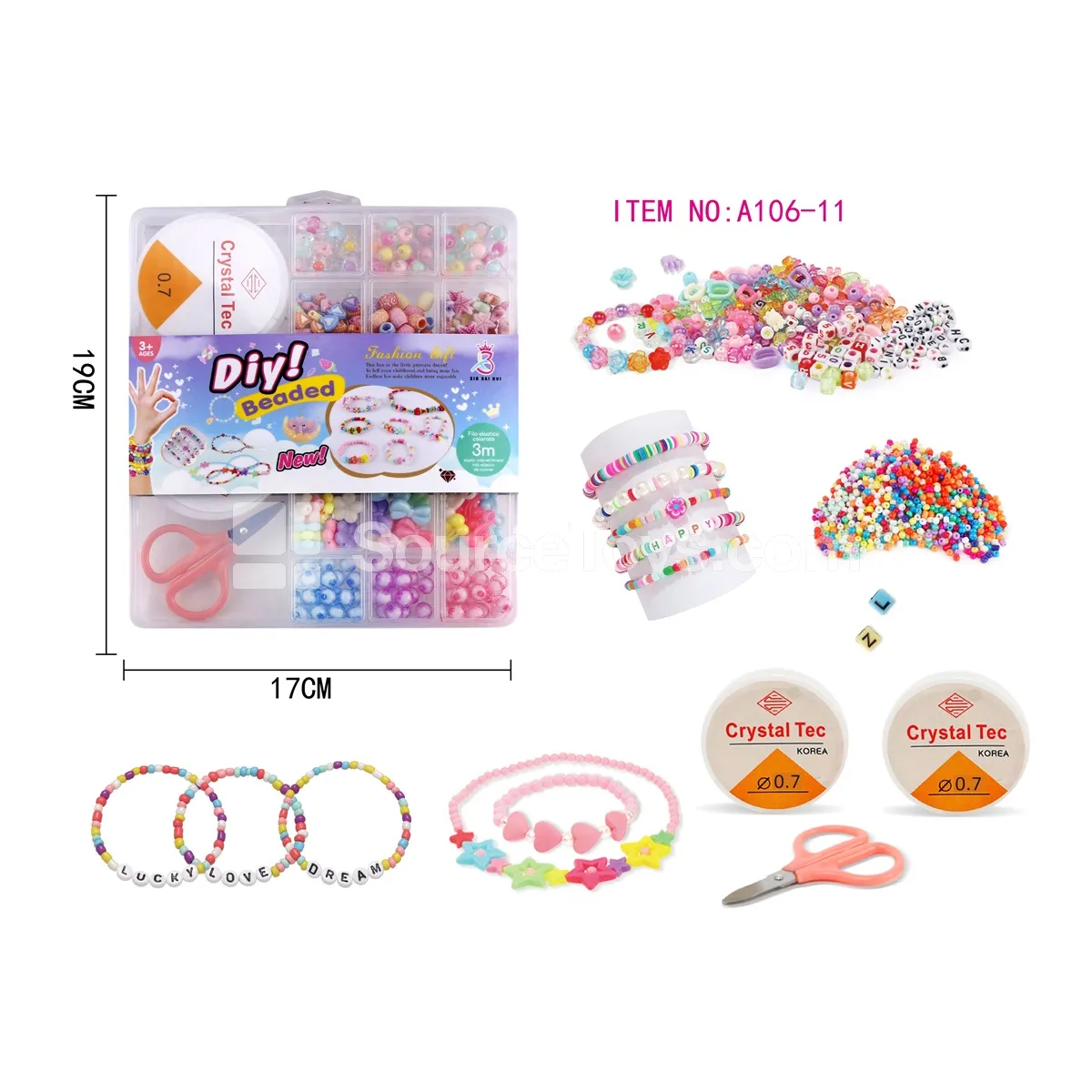 DIY Beading Box 20-Compartment with Letter Beads & Seed Beads Rainbow Color Craft Kit for Kids DIY Beading Box 20-Compartment with Letter Beads & Seed Beads Rainbow Color Craft Kit for Kids
