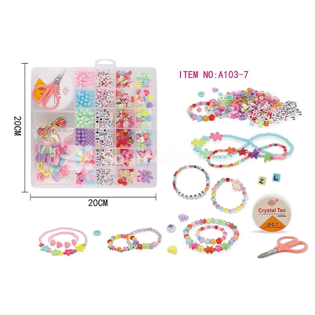 Girls’ Jewelry DIY 26-Grid Bead Box Rainbow Beads Kids Craft Girls’ Jewelry DIY 26-Grid Bead Box Rainbow Beads Kids Craft