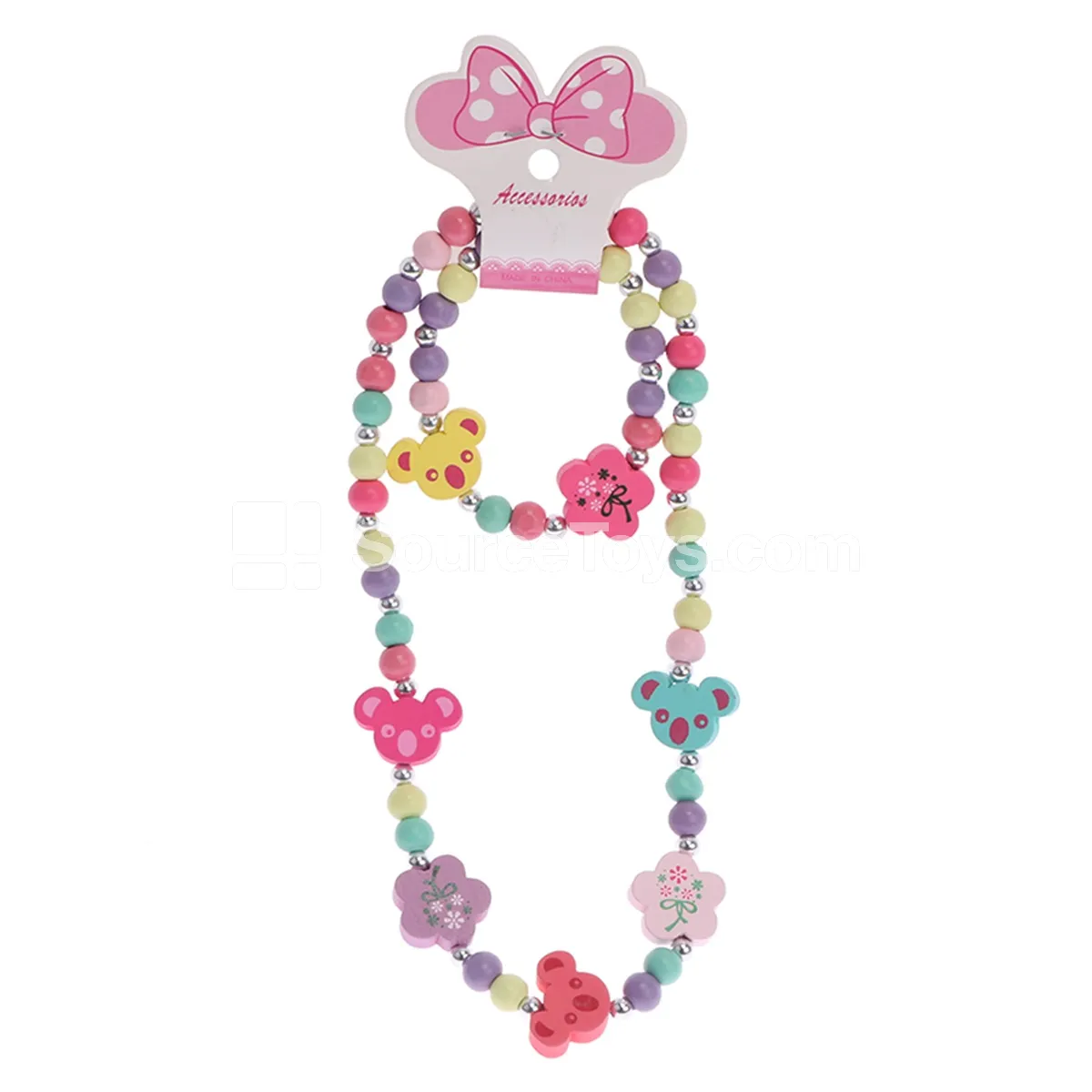 Wooden Bead Necklace and Bracelet Set Wooden Bead Necklace and Bracelet Set