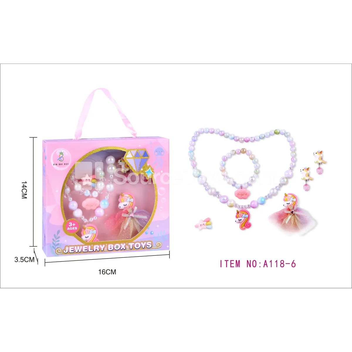 Girls’ Jewelry Gift Box Set with Necklace, Bracelet, Ring, Ear Clips and Hair Clips Girls’ Jewelry Gift Box Set with Necklace, Bracelet, Ring, Ear Clips and Hair Clips