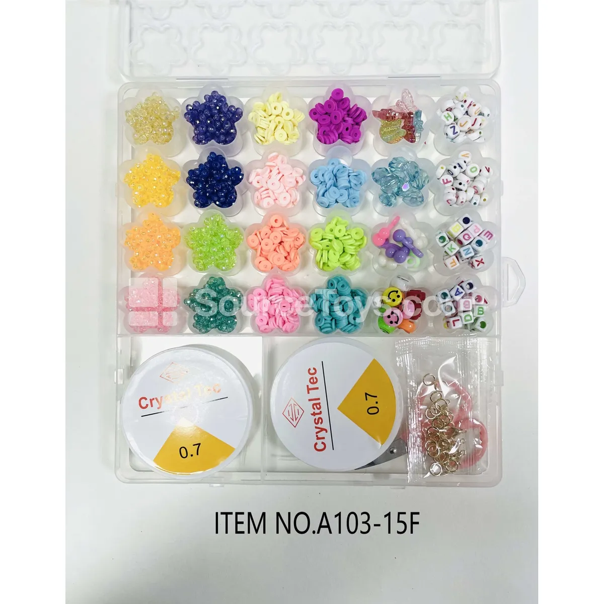 Girls’ 26-Grid Plum Blossom DIY Bead Jewelry Making Kit with Rainbow Seed Beads & Letter Beads
