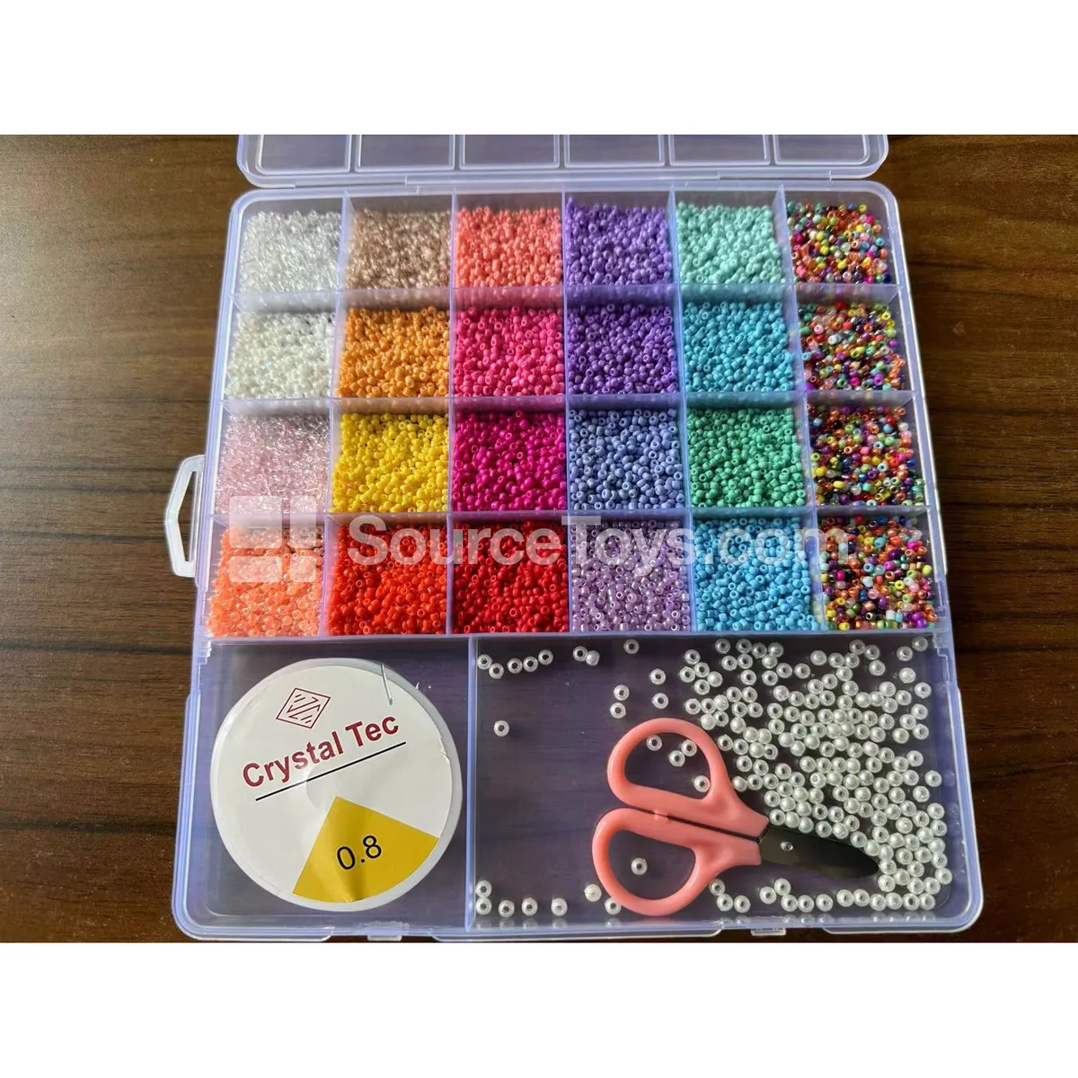 Girls’ Jewelry DIY Bead Kit 24-Grid Storage Box – Soft Clay, Tiny Beads, Letter Beads – Rainbow Colors Girls’ Jewelry DIY Bead Kit 24-Grid Storage Box – Soft Clay, Tiny Beads, Letter Beads – Rainbow Colors