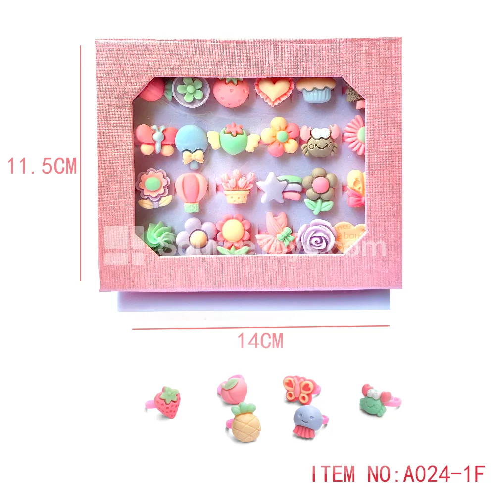 Girls’ Fashion Rings Pretend-Play Toy Set