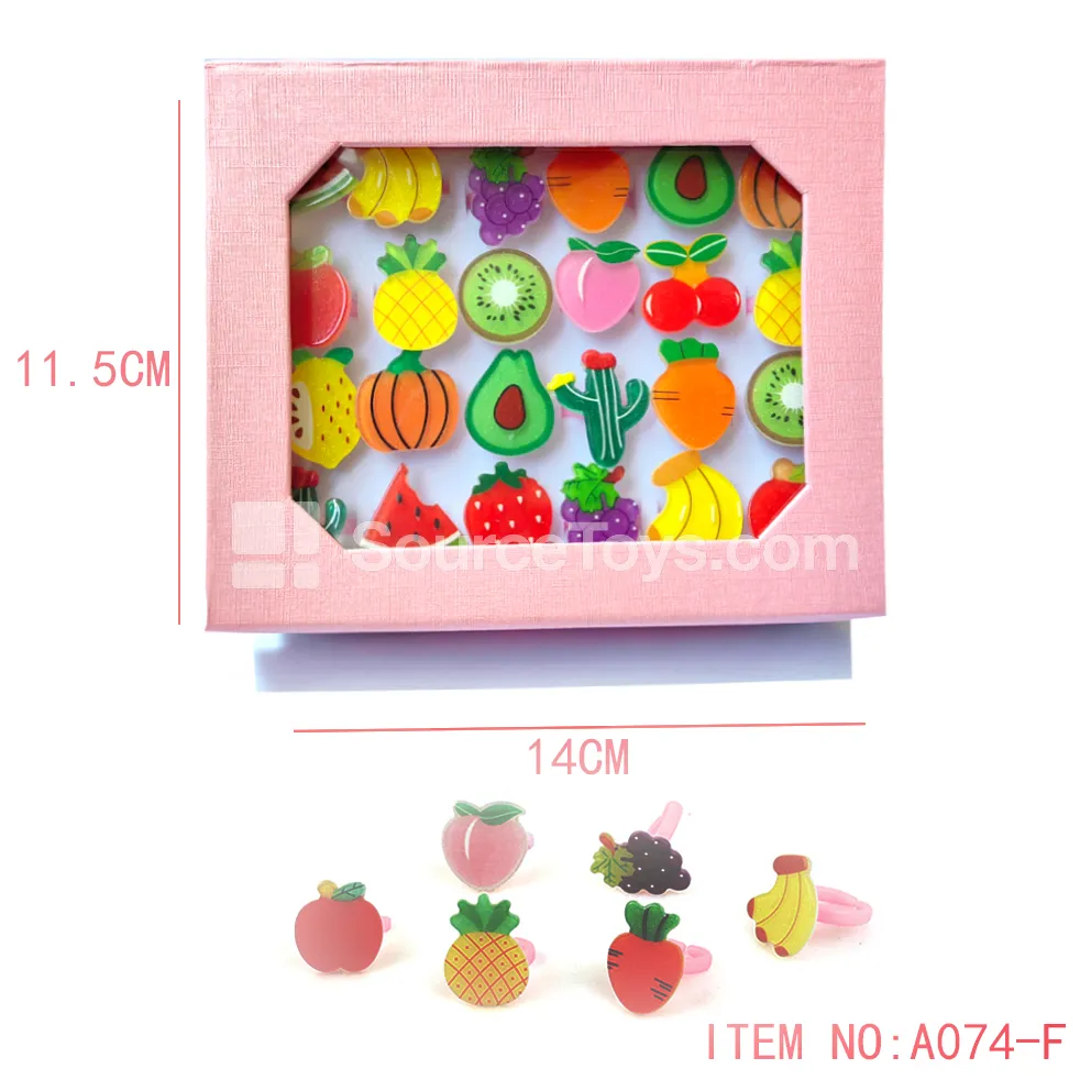 Girls’ Fashion Fruit Rings Pretend-Play Jewelry Set Girls’ Fashion Fruit Rings Pretend-Play Jewelry Set