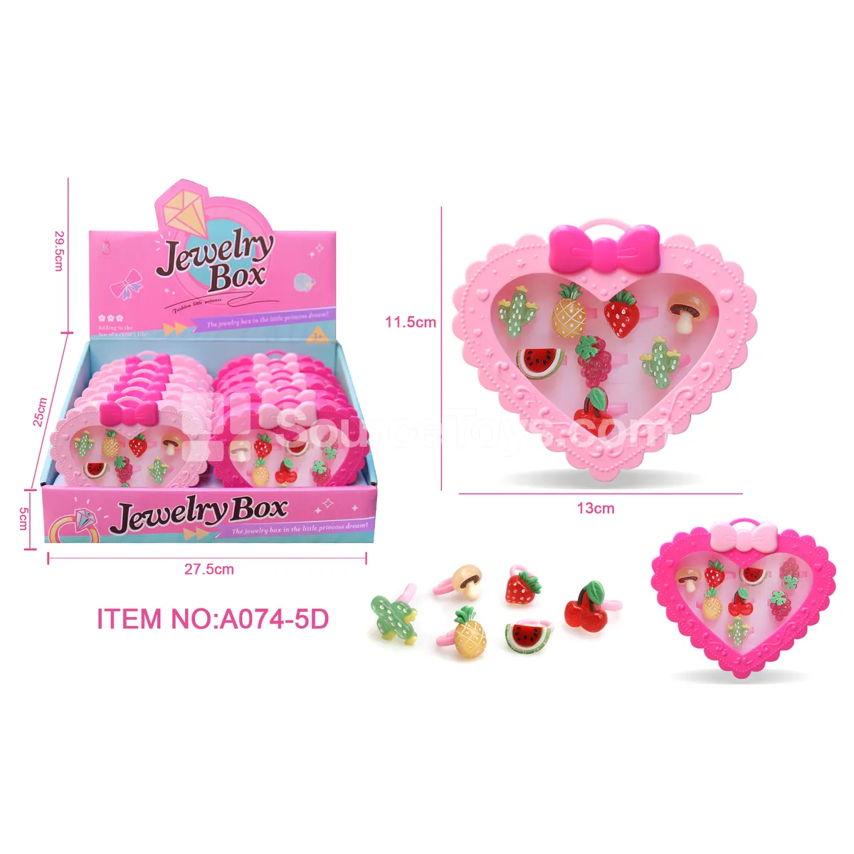 Kids Pretend-Play Fruit Rings for Girls 12pcs/Box Kids Pretend-Play Fruit Rings for Girls 12pcs/Box