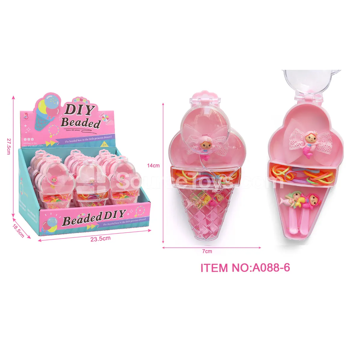 Mermaid Ice Cream Hair Clip Jewelry Box, 12pcs/Box Mermaid Ice Cream Hair Clip Jewelry Box, 12pcs/Box
