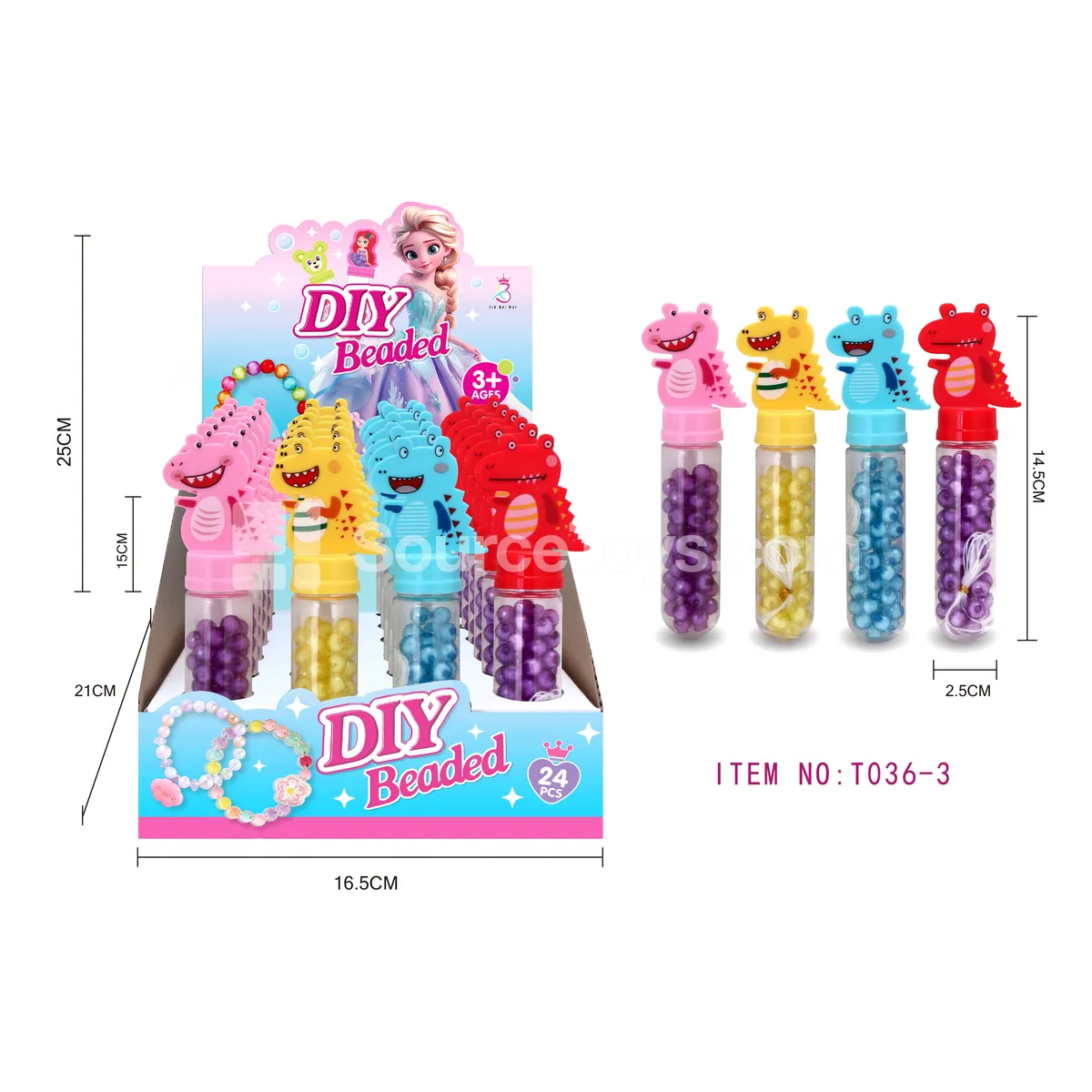 Girls’ Accessories Dinosaur DIY Bead Bottle, 24pcs/Box – Educational Toy Rainbow Beads for Kids Craft Creative Gift Girls’ Accessories Dinosaur DIY Bead Bottle, 24pcs/Box – Educational Toy Rainbow Beads for Kids Craft Creative Gift