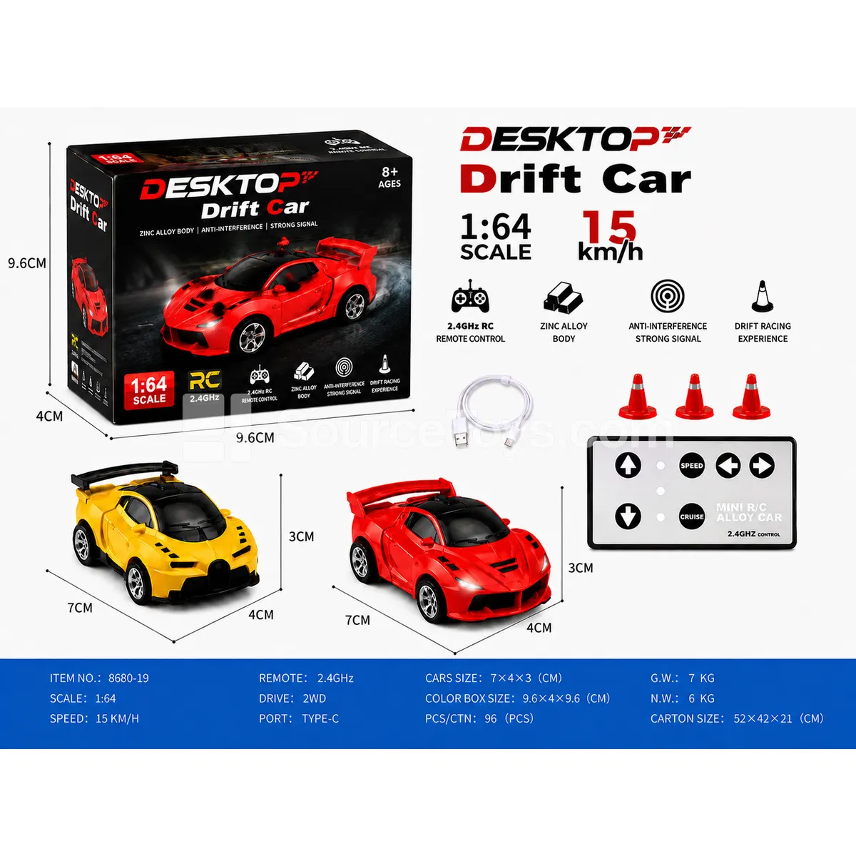 1:64 Scale Alloy Mini Remote Control Car