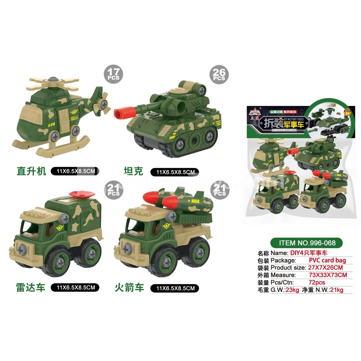 DIY Military Vehicles, 4 pcs