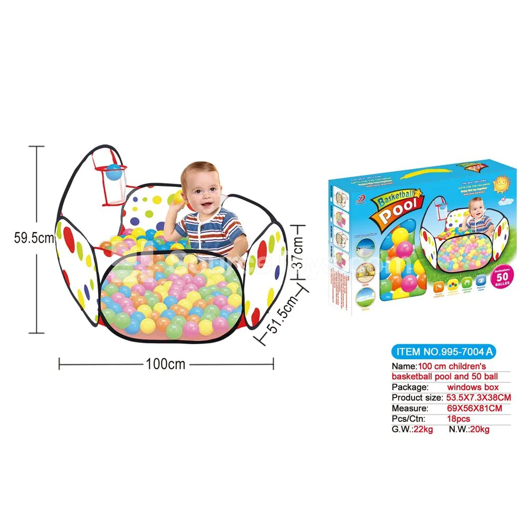 1m Basketball Hoop Ball Pit with 50pcs 6cm Ocean Balls 1m Basketball Hoop Ball Pit with 50pcs 6cm Ocean Balls