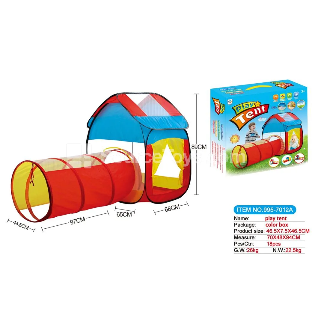 2-in-1 Play House Tunnel Crawl Tube