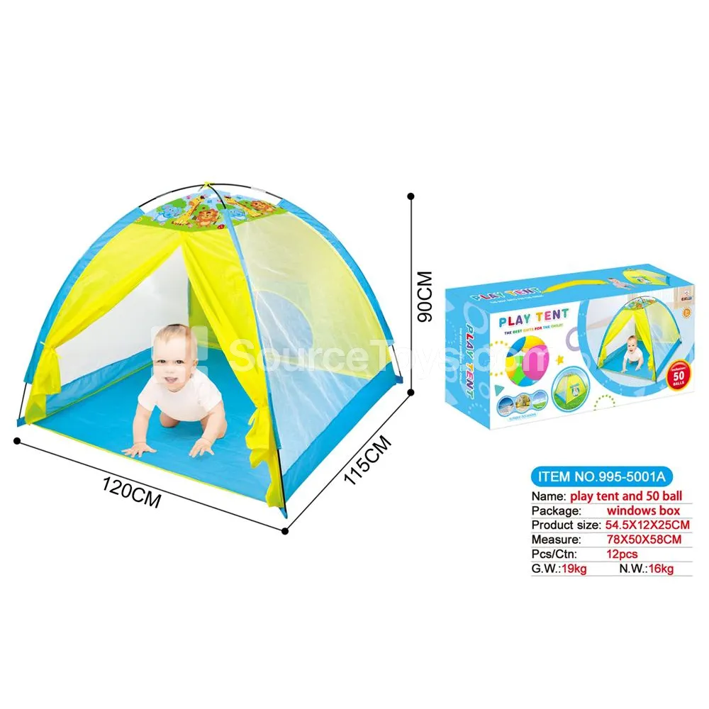 Animal Zoo Play Tent with 50 Ocean Balls (fiberglass poles)