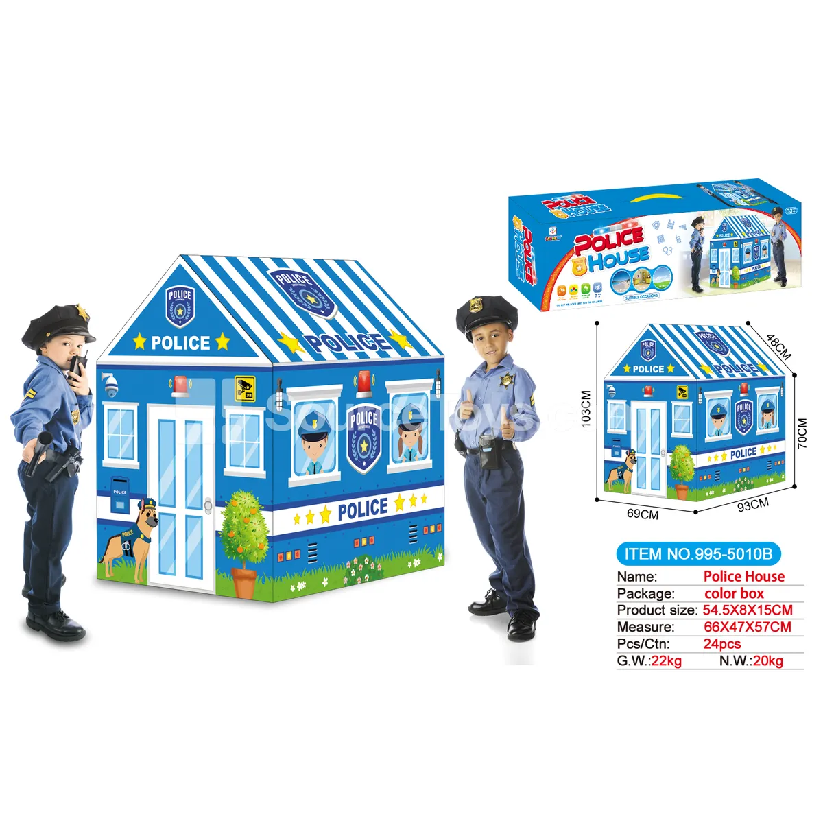 Police Car Play Tent