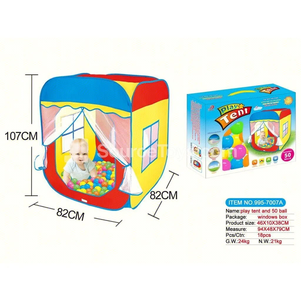 Kids Play Tent with 50 Pcs 6CM Ocean Balls