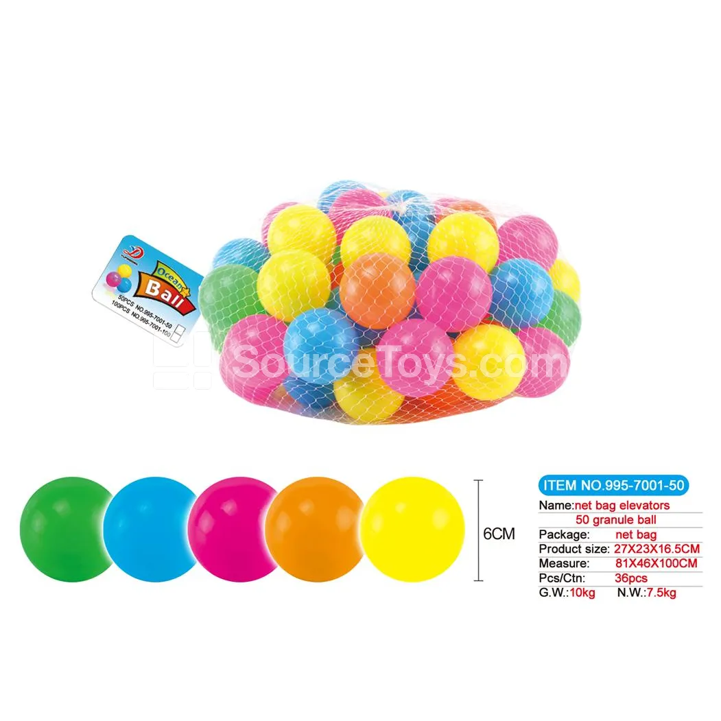 Mesh Bag Hang Tag 50-Piece 6cm Play Balls