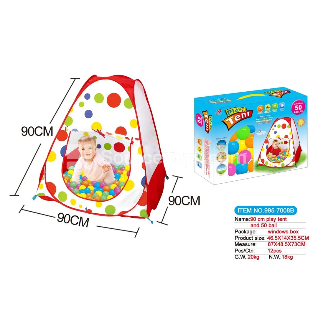 90 cm play tent with 50 pcs 6 cm play balls