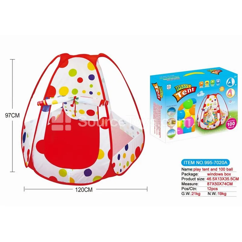 1.2m 6-Sided Play Tent with 100 pcs 5cm Ocean Balls 1.2m 6-Sided Play Tent with 100 pcs 5cm Ocean Balls