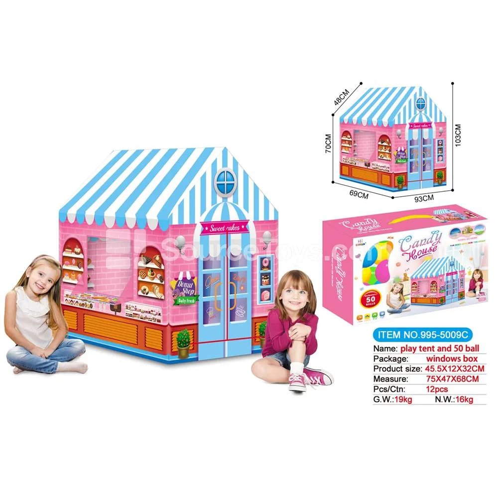 Candy House Play Tent with 50 Ocean Balls Candy House Play Tent with 50 Ocean Balls