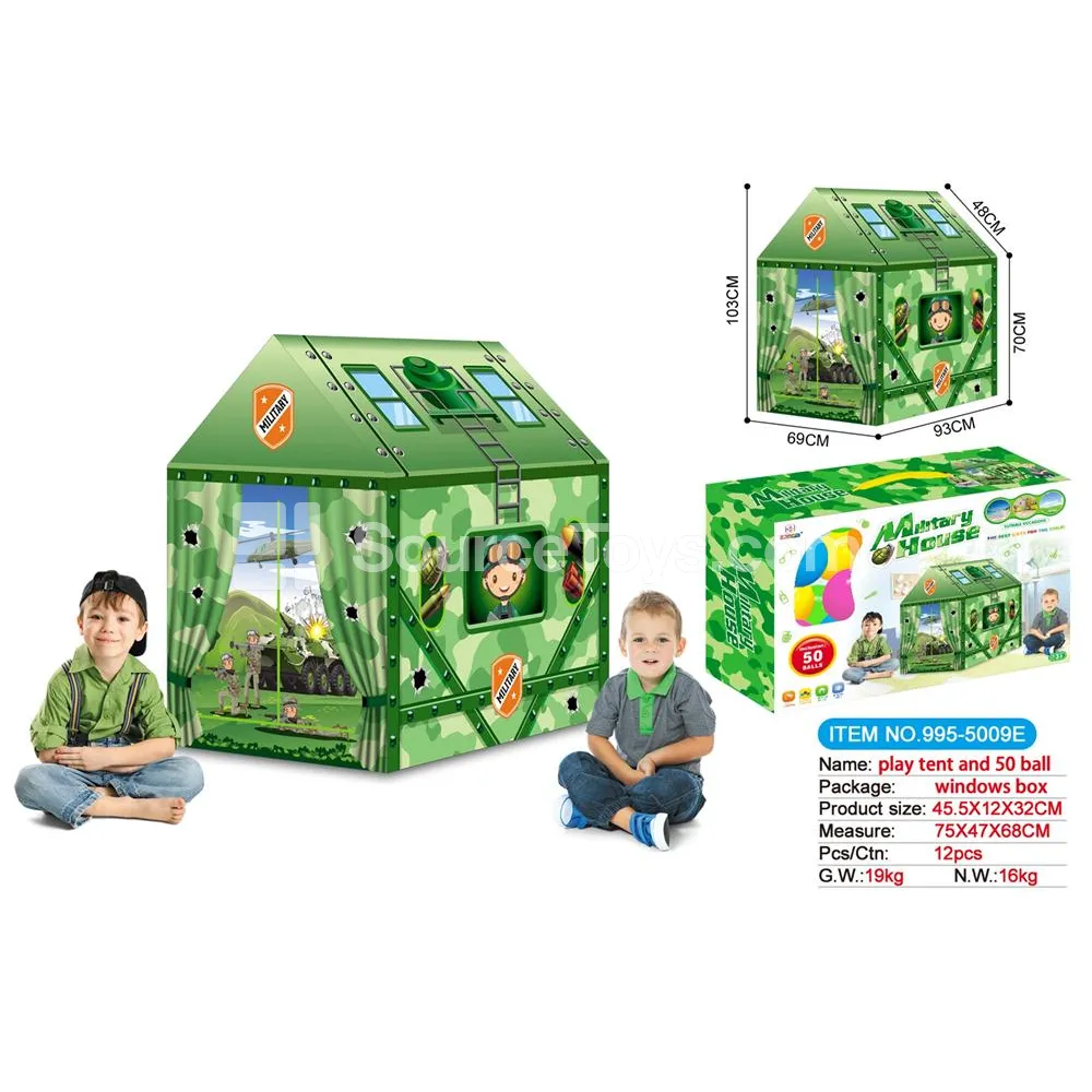 Military-Themed Play Tent with 50 Ocean Balls Military-Themed Play Tent with 50 Ocean Balls