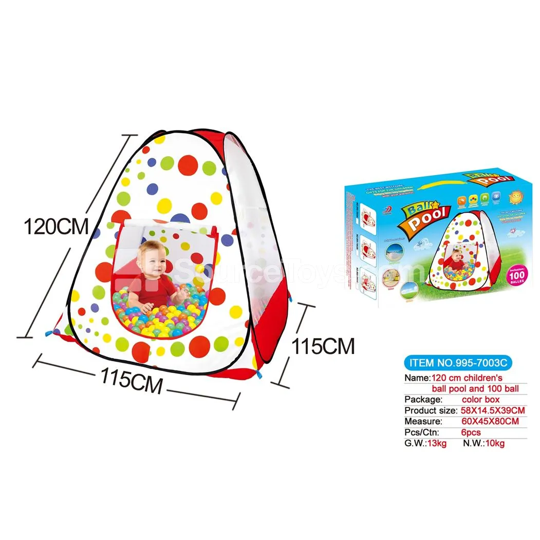 Gift Box with Handle 120 cm Tent + 100 pcs 6 cm Ocean Balls