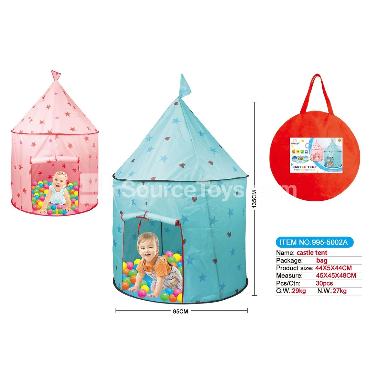 Five-pointed star play tent, 2 assorted colors Five-pointed star play tent, 2 assorted colors