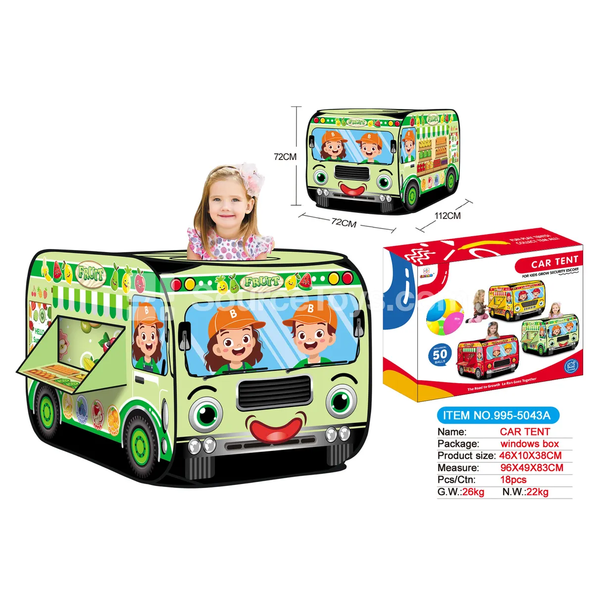 Fruit Stand Play Tent with 50 Ocean Balls Fruit Stand Play Tent with 50 Ocean Balls