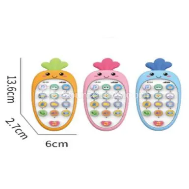 Musical Toy Phone 12-Piece Set with Carrot Pattern, Requires 2×1.5V AAA Batteries, No Packaging Musical Toy Phone 12-Piece Set with Carrot Pattern, Requires 2×1.5V AAA Batteries, No Packaging