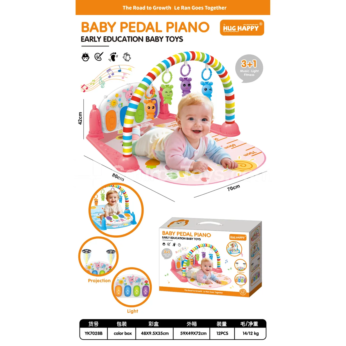 Baby Pink Fitness Rack Projection Foot Piano (requires 3 x 1.5V AA batteries, not included) Baby Pink Fitness Rack Projection Foot Piano (requires 3 x 1.5V AA batteries, not included)
