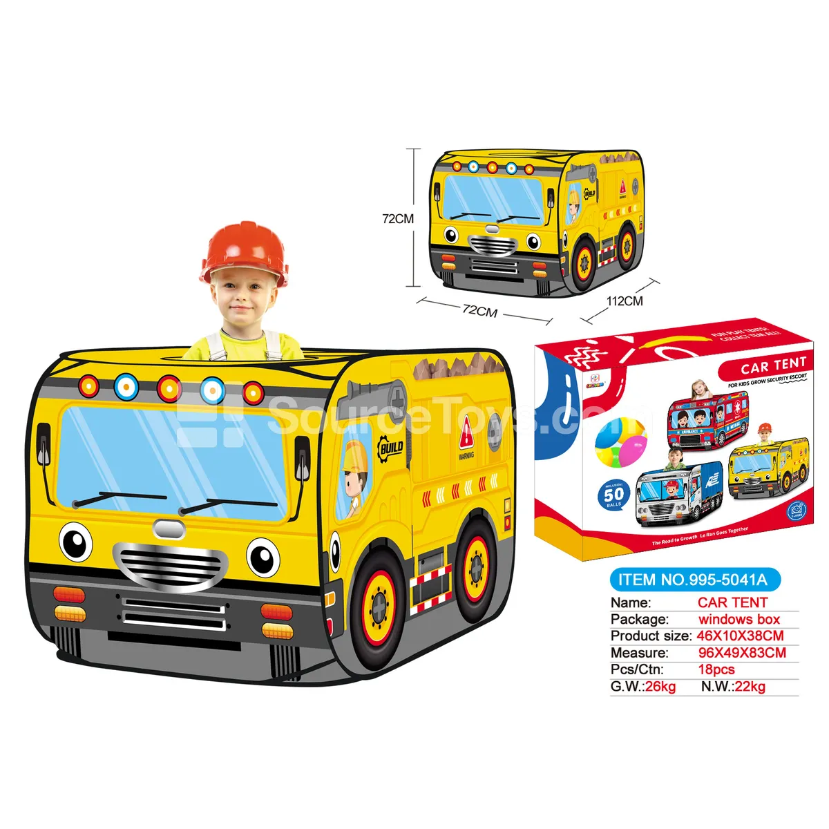 Construction Vehicle Play Tent with 50 Ocean Balls Construction Vehicle Play Tent with 50 Ocean Balls
