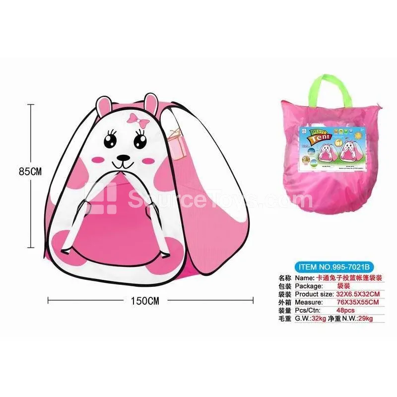 Cartoon Rabbit Basketball 6-Sided Play Tent Cartoon Rabbit Basketball 6-Sided Play Tent