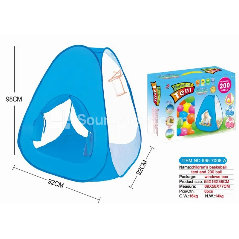 Blue Basketball Play Tent with 200 pcs 5 cm Ocean Balls Blue Basketball Play Tent with 200 pcs 5 cm Ocean Balls