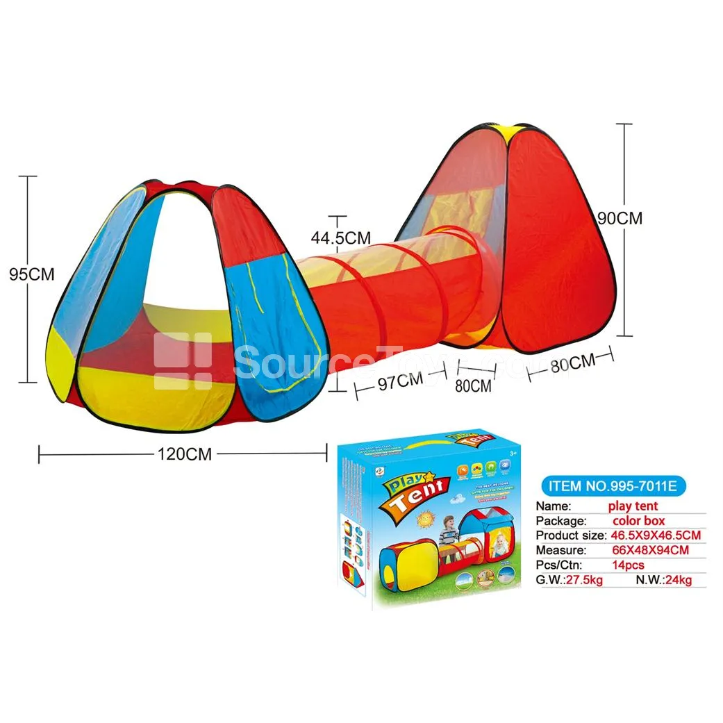 3-in-1 Play Tent with Tunnel and Crawl Tube 3-in-1 Play Tent with Tunnel and Crawl Tube