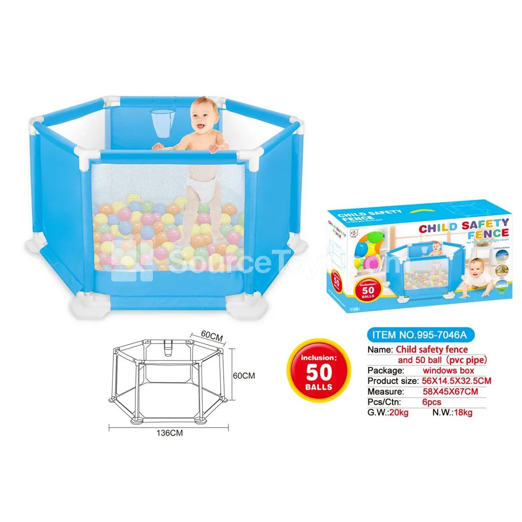 136cm Basketball Shooting Safety Playpen with 50 Ocean Balls (PVC Pipe), GCC 136cm Basketball Shooting Safety Playpen with 50 Ocean Balls (PVC Pipe), GCC