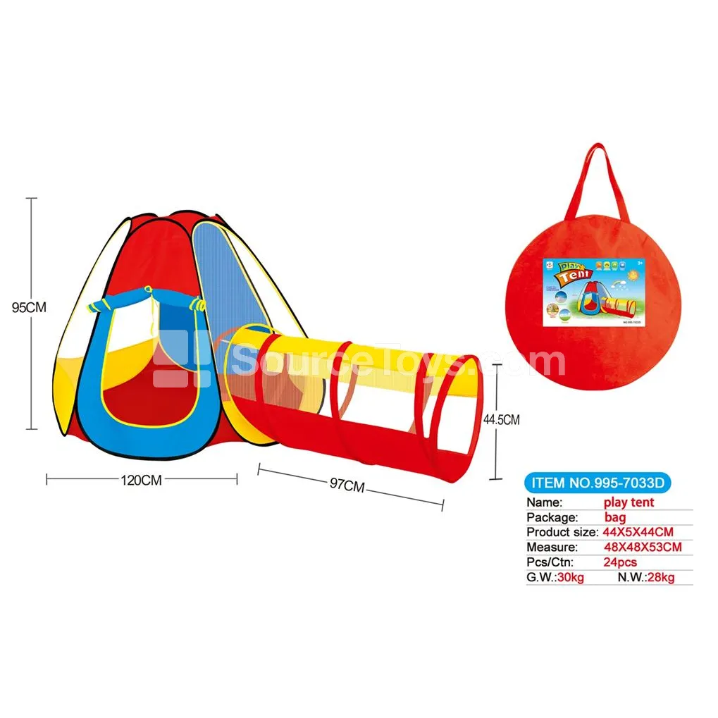 2-in-1 tent with connected tunnel crawl tube 2-in-1 tent with connected tunnel crawl tube