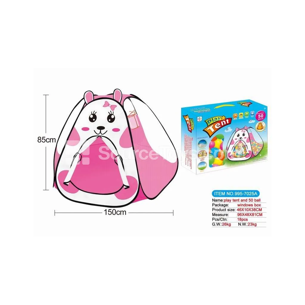 Cartoon Rabbit Basketball Play Tent with 50 Ocean Balls (6 cm) Cartoon Rabbit Basketball Play Tent with 50 Ocean Balls (6 cm)