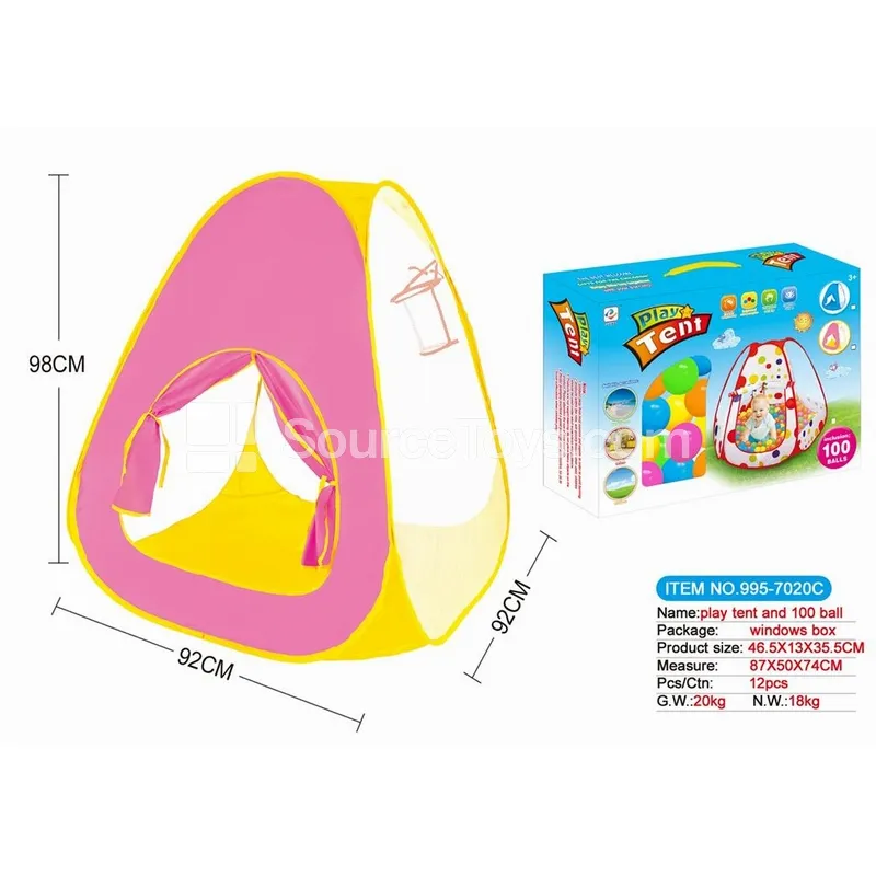 4-sided play tent with 100 pcs 5 cm ocean balls 4-sided play tent with 100 pcs 5 cm ocean balls
