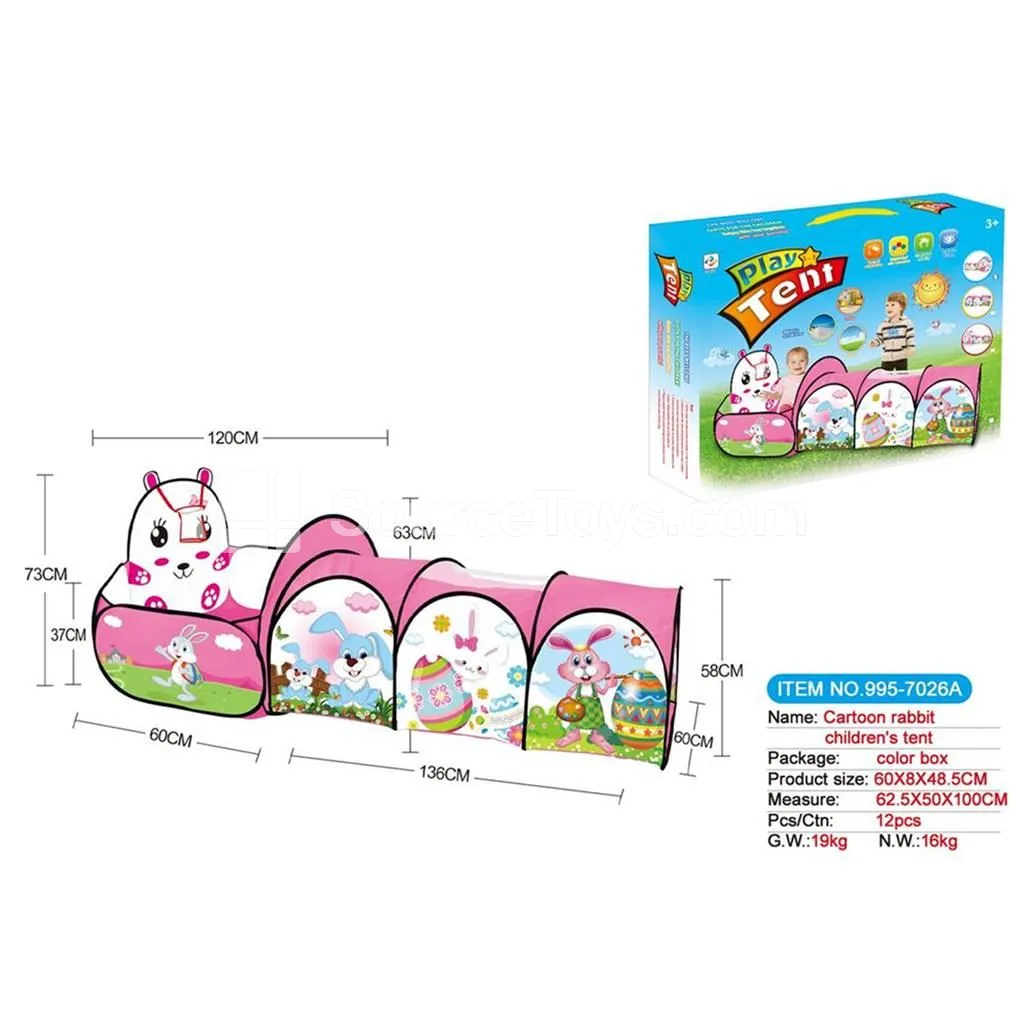 2-in-1 Cartoon Rabbit Basketball Tent Tunnel and Play Tunnel 2-in-1 Cartoon Rabbit Basketball Tent Tunnel and Play Tunnel