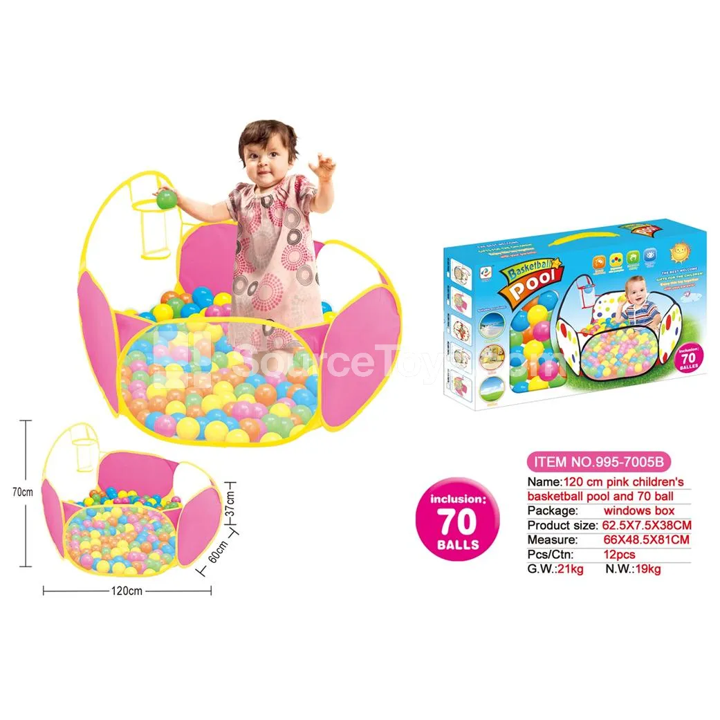 1.2m Basketball Hoop Pool with 70 pcs 6cm Ocean Balls 1.2m Basketball Hoop Pool with 70 pcs 6cm Ocean Balls