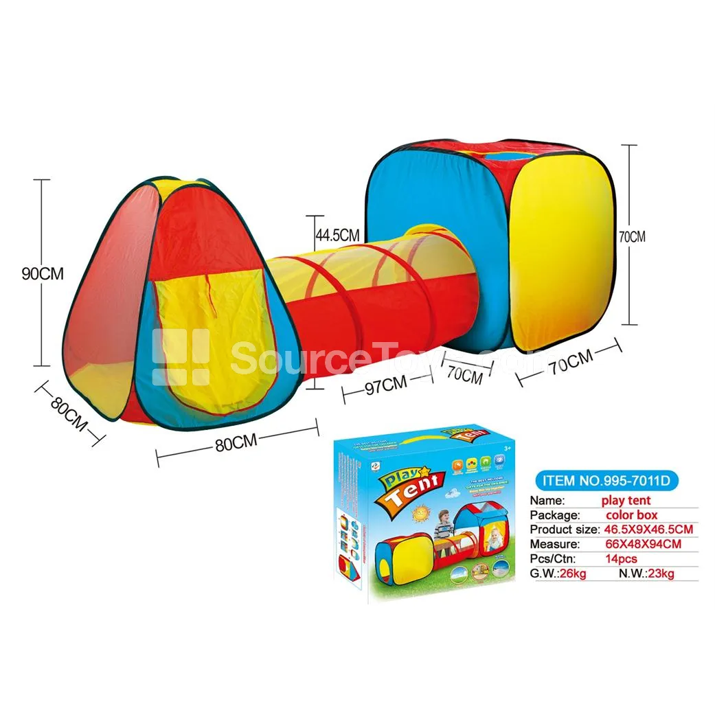 3-in-1 Play Tent with Tunnel and Crawl Tube 3-in-1 Play Tent with Tunnel and Crawl Tube