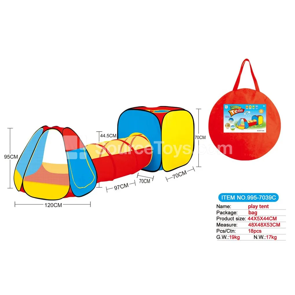 3-in-1 Play Tent, Tunnel and Crawl Tube Playhouse 3-in-1 Play Tent, Tunnel and Crawl Tube Playhouse
