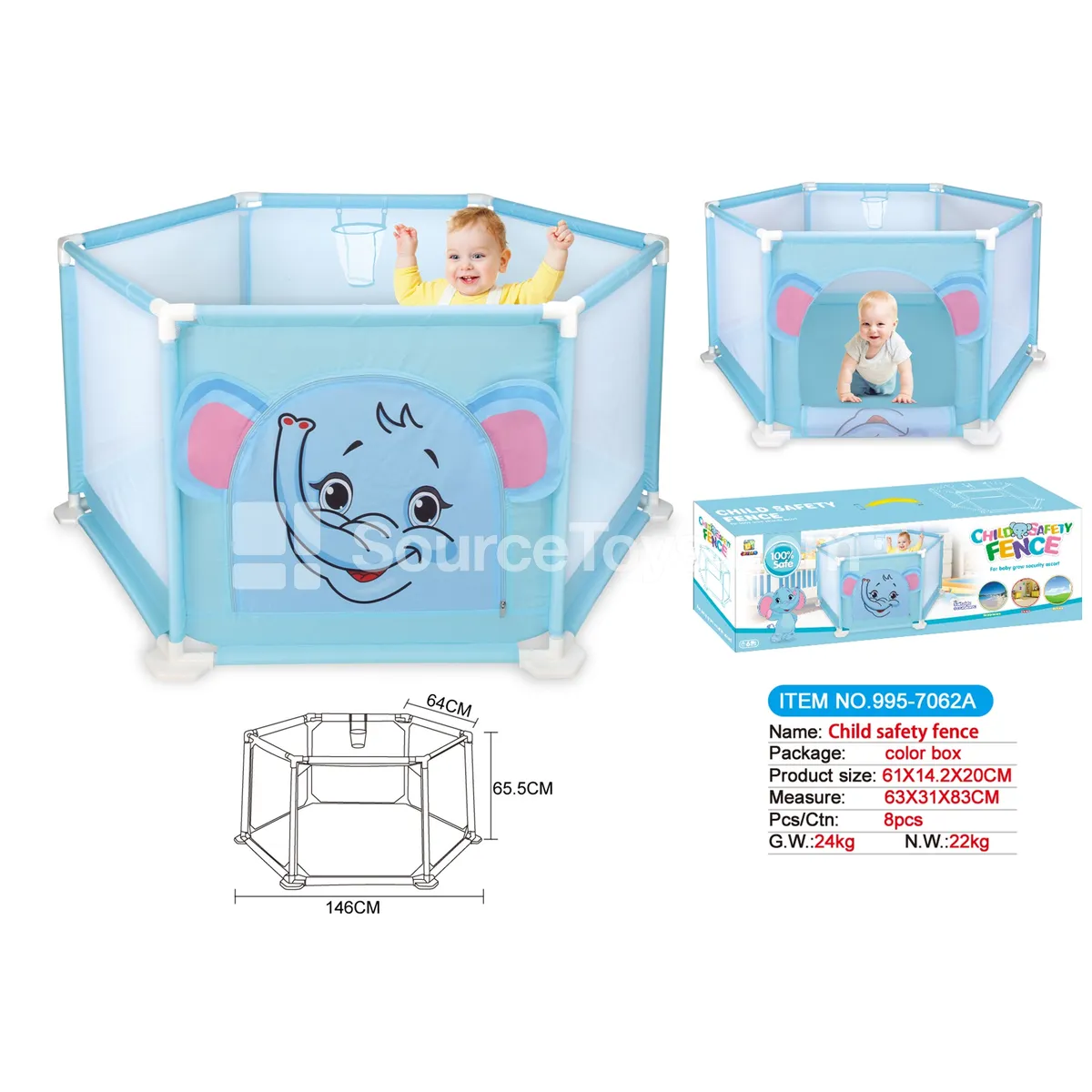 146cm Printed Elephant Playpen for Kids (GCC) 146cm Printed Elephant Playpen for Kids (GCC)