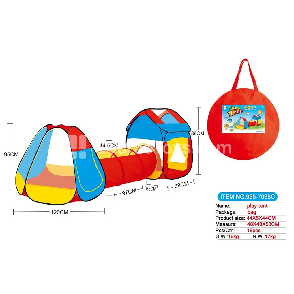 3-in-1 Playhouse with Tunnel and Crawl Tube Tent 3-in-1 Playhouse with Tunnel and Crawl Tube Tent