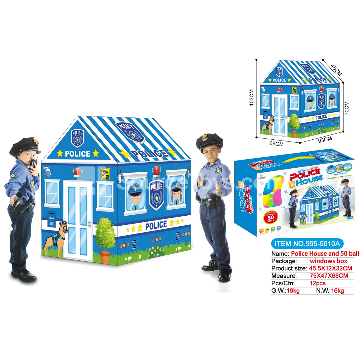 Police Car Playhouse with 50 Ocean Balls Police Car Playhouse with 50 Ocean Balls