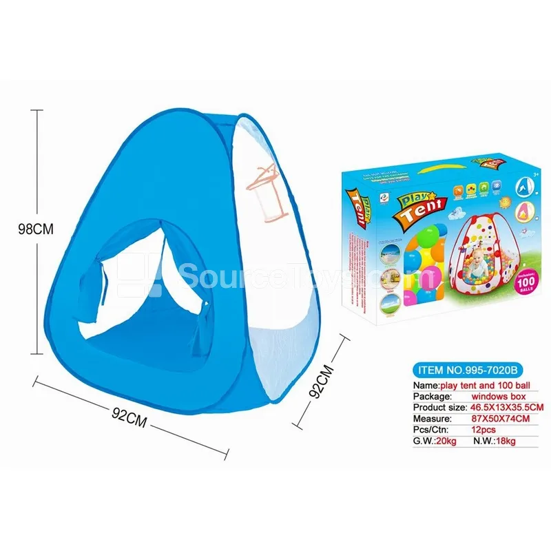 4-sided play tent with 100 pcs 5 cm ocean balls 4-sided play tent with 100 pcs 5 cm ocean balls