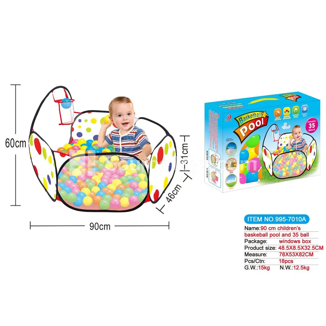90cm Basketball Hoop Ball Pit with 35pcs 6cm Ocean Balls (GCC)
