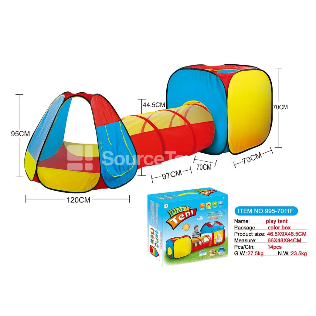 3-in-1 Play Tent with Tunnel and Crawl Tube 3-in-1 Play Tent with Tunnel and Crawl Tube