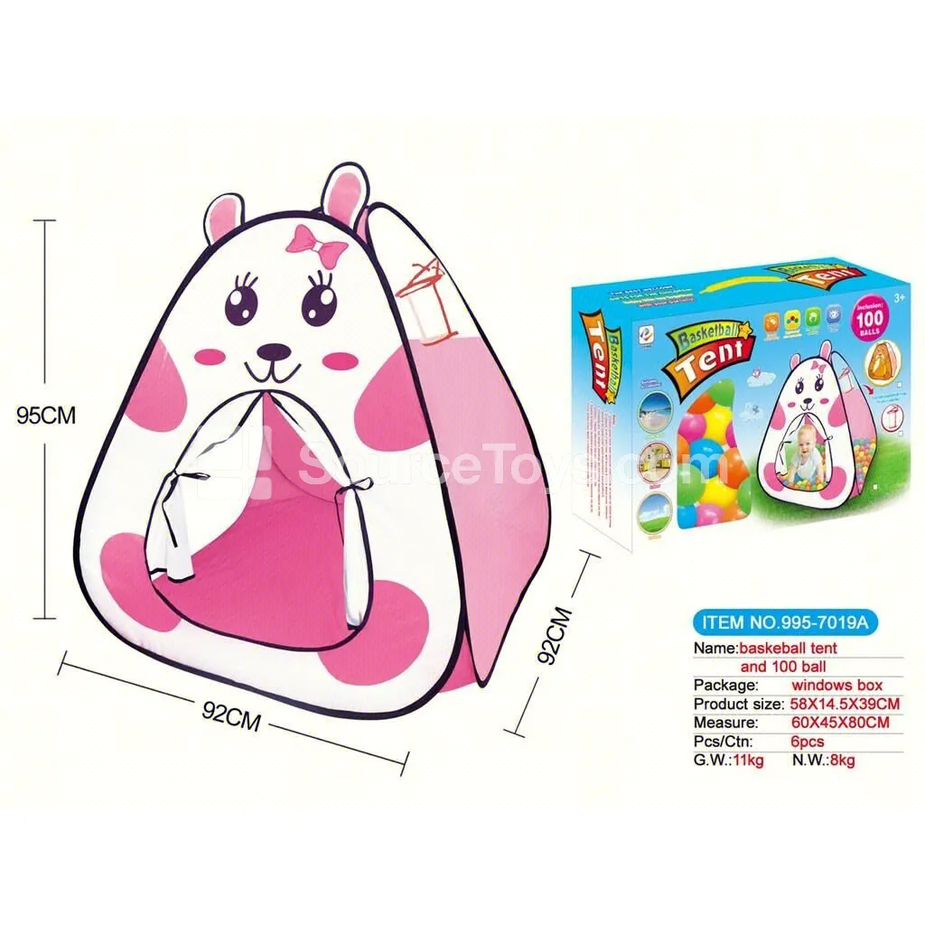 Cartoon Rabbit Basketball Tent with 100 Ocean Balls Cartoon Rabbit Basketball Tent with 100 Ocean Balls
