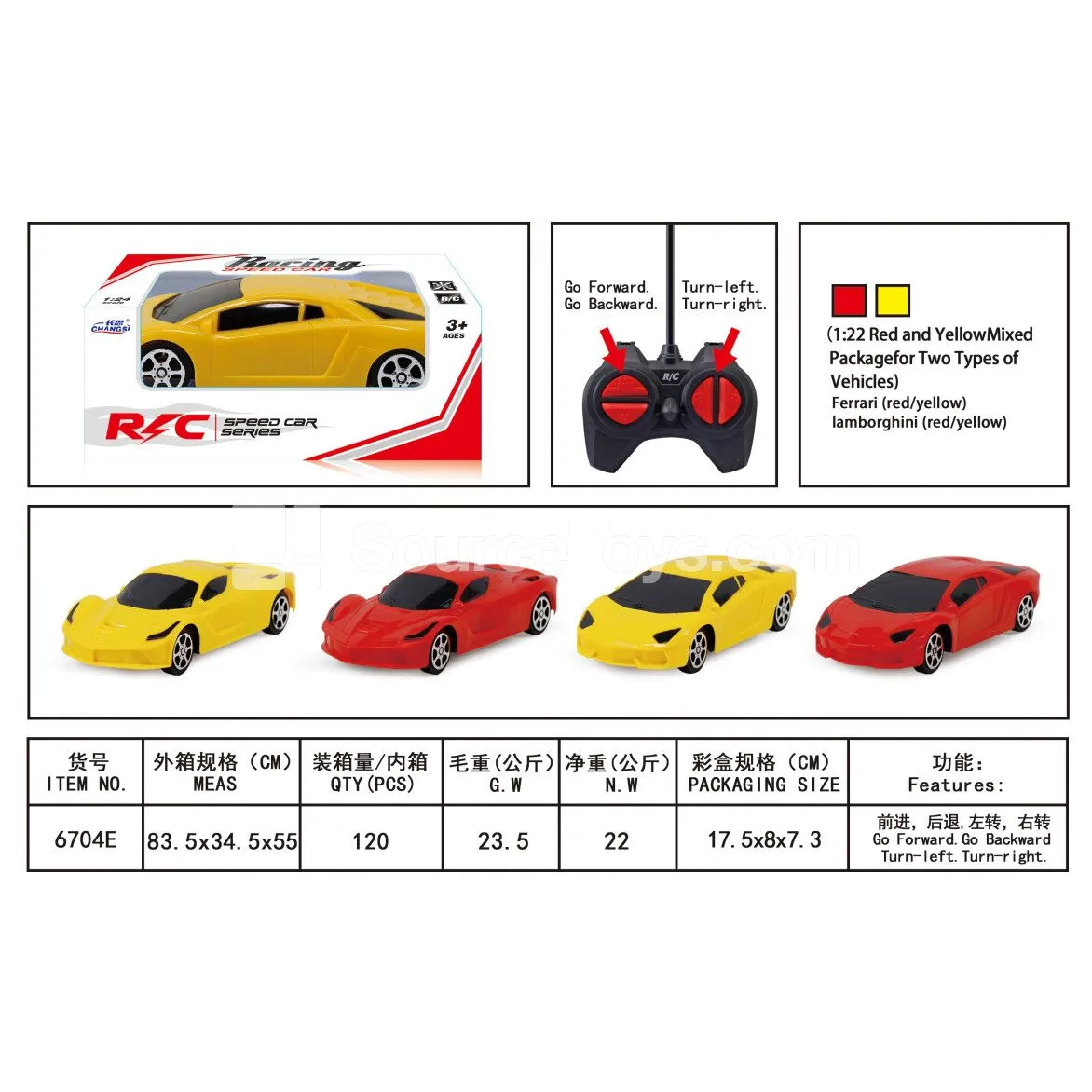 Four-Way Remote Control Car Assorted Colors Four-Way Remote Control Car Assorted Colors