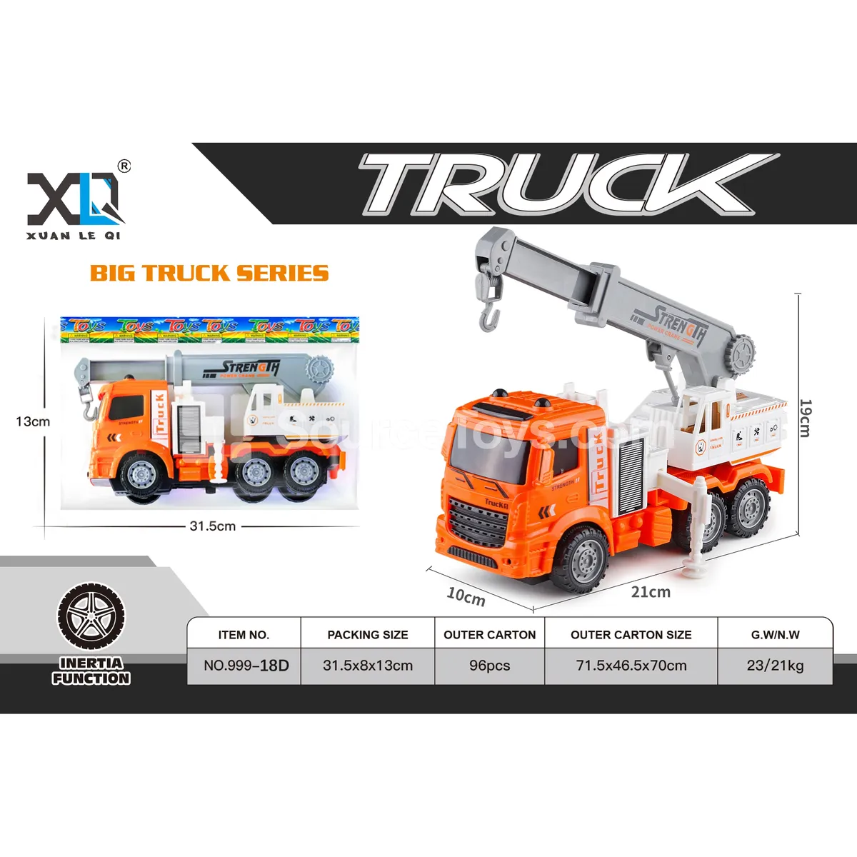 Orange Tower Crane Toy
